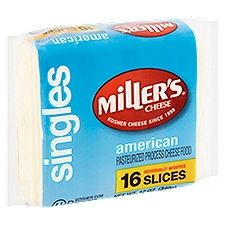 Miller's Singles White American Cheese, 16 count, 12 oz