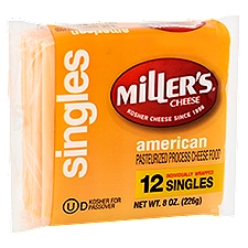 Miller's Singles Yellow American Cheese, 12 count, 8 oz