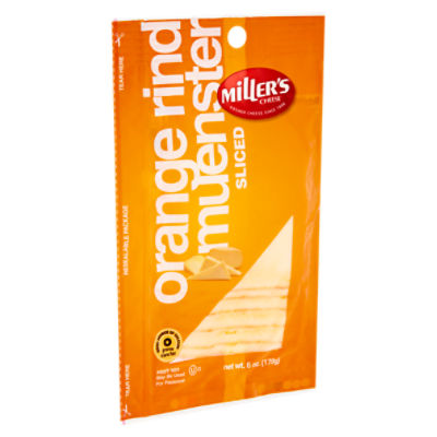 Miller's Sliced Orange Rind Muenster Cheese, 6 oz