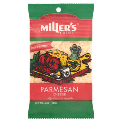 Miller's Cheese Fresh Shredded Parmesan Cheese, 4 oz