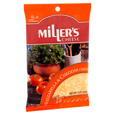 Miller's Shredded Mozzarella & Cheddar Cheese, 8 oz