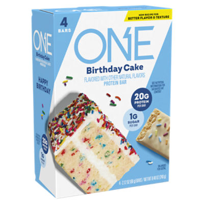 One Birthday Cake Flavored Protein Bar, 2.12 oz, 4 count