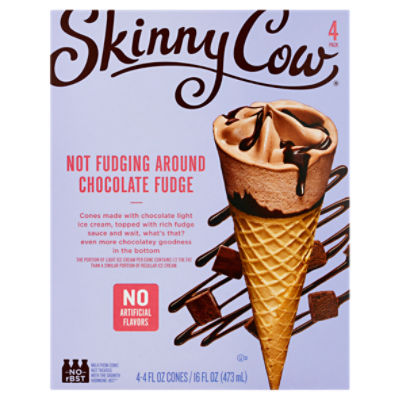 Skinny Cow Not Fudging Around Chocolate Fudge Ice Cream Cones, 4 fl oz, 4 count