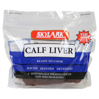 Skylark Calf Liver, 4 count, 16 oz