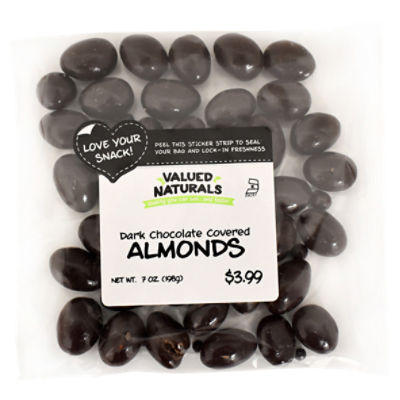 Valued Naturals Dark Chocolate Covered Almonds, 7 oz