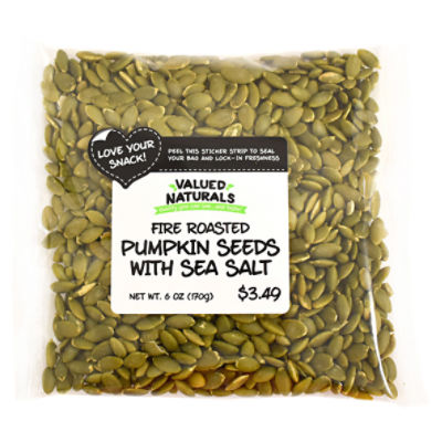 Valued Naturals Fire Roasted Pumpkin Seeds with Sea Salt, 6 oz, 6 Ounce