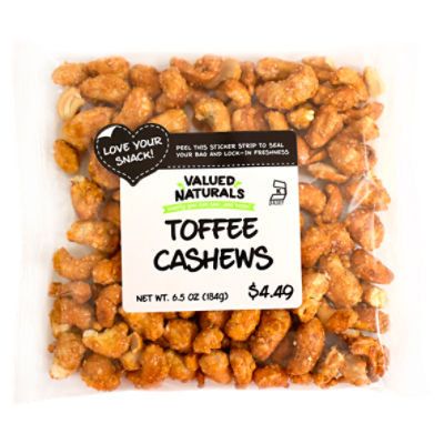 Valued Naturals Toffee Cashews, 6.5 oz, 6.5 Ounce