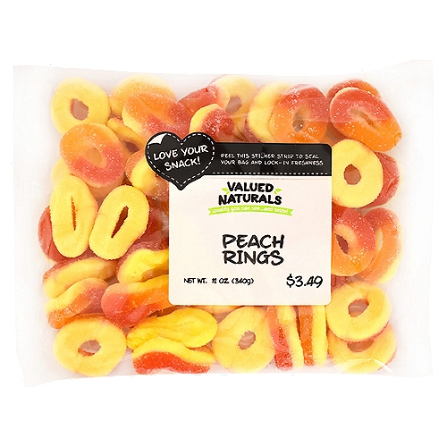 Valued Naturals Peach Rings, 12 oz