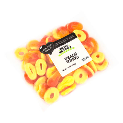 Valued Naturals Peach Rings, 12 oz