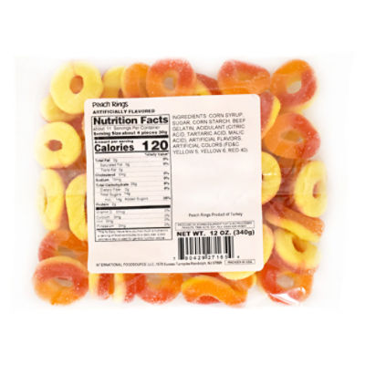 Valued Naturals Peach Rings, 12 oz