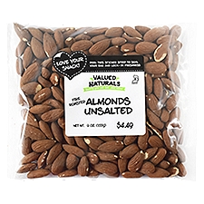 Valued Naturals Fire Roasted Unsalted Almonds, 9 oz, 9 Ounce