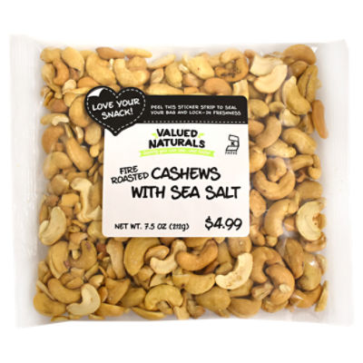 Valued Naturals Fire Roasted Cashews with Sea Salt, 7.5 oz, 7.5 Ounce