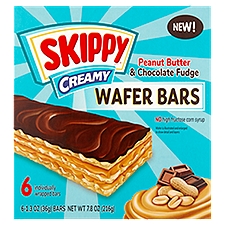 Skippy Creamy Peanut Butter & Chocolate Fudge Wafer Bars, 1.3 oz, 6 count, 7.8 Ounce