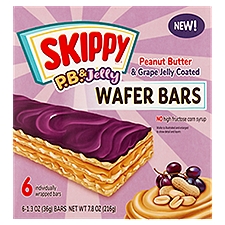 Skippy P.B. & Jelly Peanut Butter & Grape Jelly Coated Wafer Bars, 1.3 oz, 6 count