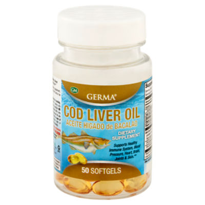Germa Cod Liver Oil Softgels, 50 count