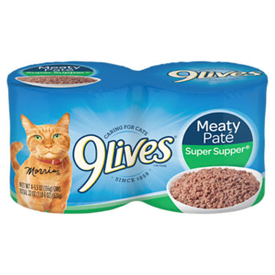 9Lives Savory Classic Super Supper Meaty Paté Cat Food, 5.5 oz, 4 count