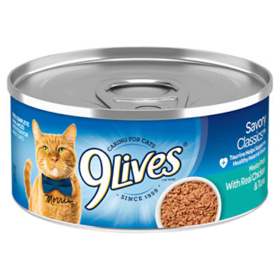 9Lives Savory Classics Meaty Paté with Real Chicken & Tuna Cat Food, 5.5 oz, 22 Ounce