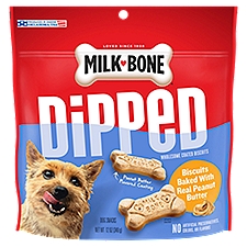 Milk-Bone Dipped Wholesome Coated Biscuits Baked with Real Peanut Butter, Dog Snacks, 12 Ounce