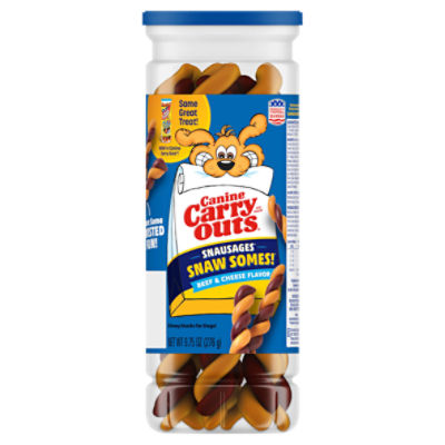 Canine Carry Outs Snausages Snaw Somes! Beef & Cheese Flavor Dog Snacks, 9.75 oz