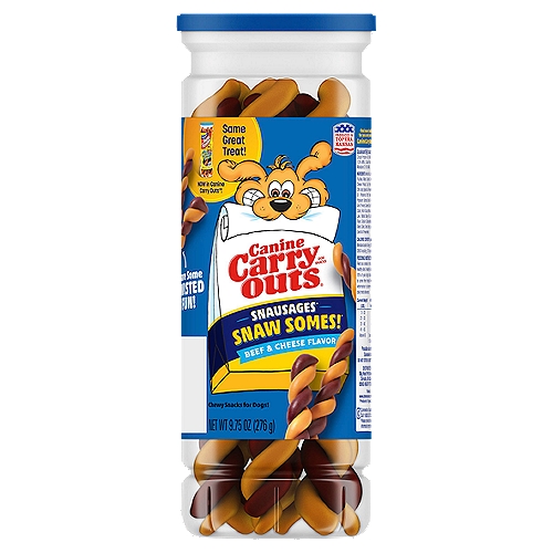 Canine Carry Outs Snausages Snaw Somes! Beef & Cheese Flavor Dog Snacks, 9.75 oz