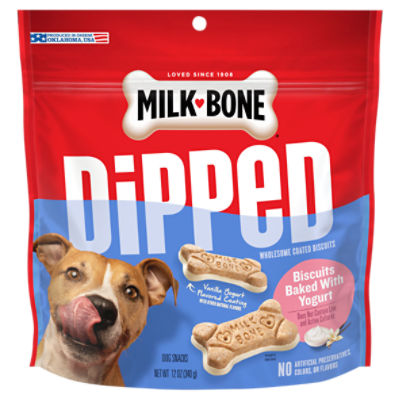 Milk-Bone Dipped Wholesome Coated Biscuits Baked with Yogurt Dog Snacks, 12 oz