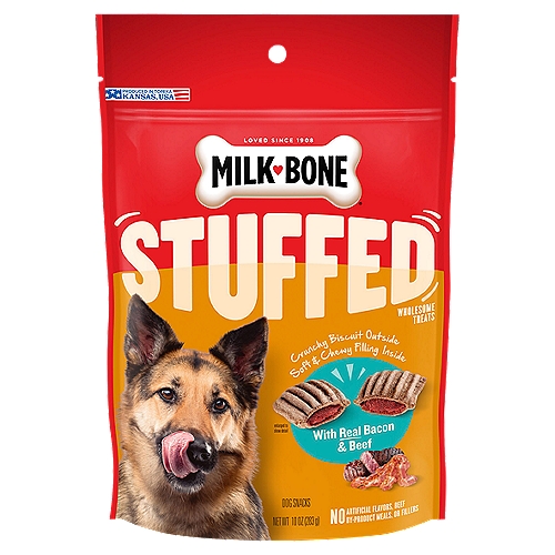 Milk-Bone with Real Bacon & Beef Stuffed Dog Snacks, 10 oz