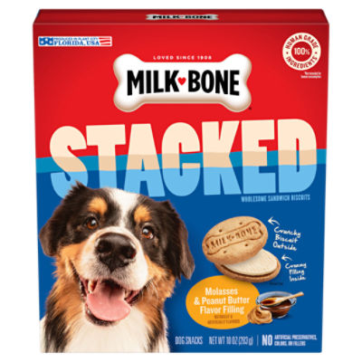 Milk-Bone Molasses & Peanut Butter Flavor Filling Stacked Dog Snacks, 10 oz