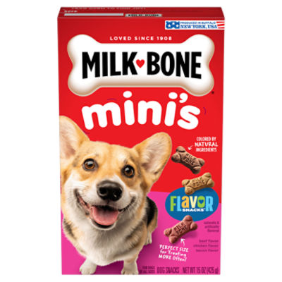 Milk-Bone Flavor Snacks Mini's Beef, Chicken and Bacon Flavor Dog Snacks, 15 oz