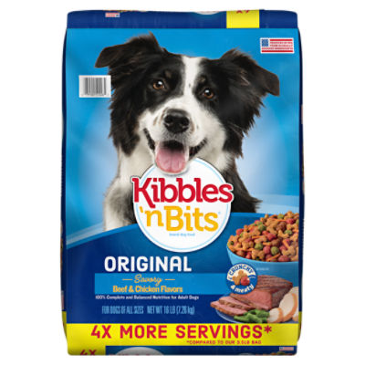 Kibbles 'n Bits Original Savory Beef & Chicken Flavors Dog Food, 16 lb, 16 Pound