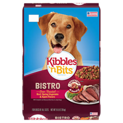 Kibbles 'n Bits Bistro Oven Roasted Beef, Spring Vegetable & Apple Flavors Dog Food, 16 lb