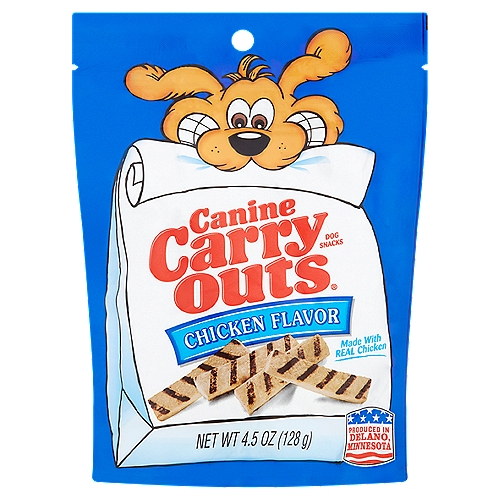 Canine Carry Outs Chicken Flavor Dog Snacks, 4.5 oz
Your dog loves the snacks you carry home in a doggie bag. So why not reward him every day with Canine Carry Outs® chicken flavor chewy snacks for dogs - made with real chicken!