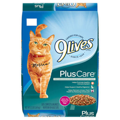 9Lives Plus Care with the Flavors of Tuna & Egg Cat Food, 12 lb