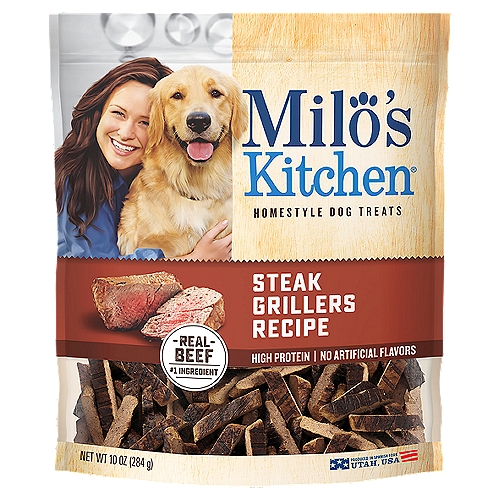 Milo's Kitchen Steak Grillers Recipe Homestyle Dog Treats, 10 oz