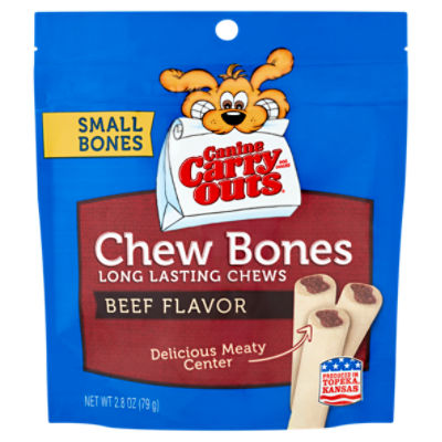 Canine Carry Outs Beef Flavor Chew Bones Dog Snacks, 2.8 oz