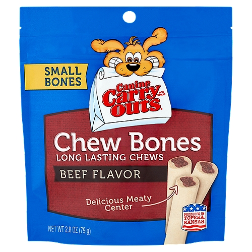 Canine Carry Outs Beef Flavor Chew Bones Dog Snacks, 2.8 oz