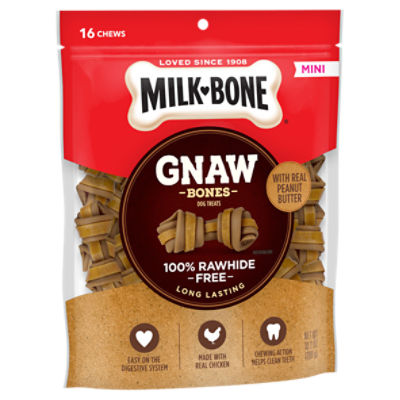 Milk-Bone Gnaw Bones Mini Dog Treats, 16 count, 10.2 oz