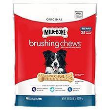 Milk-Bone Brushing Chews Original Daily Dental Dog Treats, SM/Med, 25 count, 19.6 oz