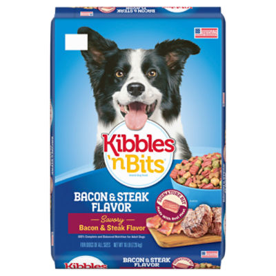 Kibbles 'n Bits Savory Bacon & Steak Flavor Dog Food, 16 lb