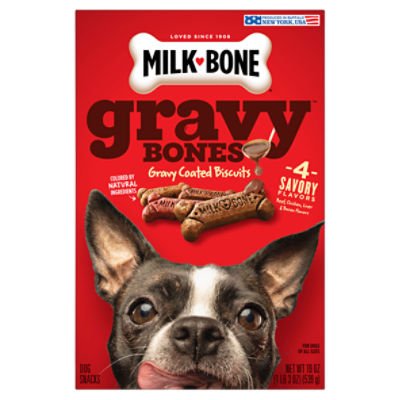 Milk-Bone Gravy Bones Gravy Coated Biscuits Dog Snacks, 19 oz