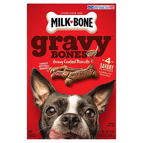 Milk-Bone Gravy Bones Gravy Coated Biscuits Dog Snacks, 19 oz