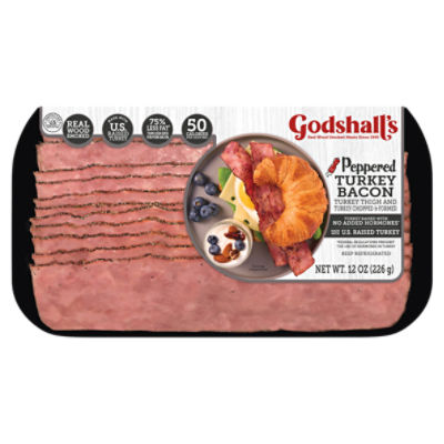 Godshall's Peppered Turkey Bacon, 12 oz, 12 Ounce