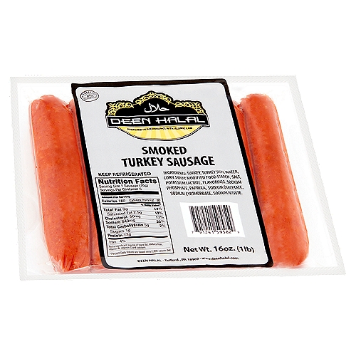 Deen Halal Smoked Turkey Sausage, 16 oz