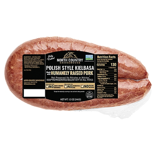 North Country Smokehouse Polish Style Kielbasa, 12 ozNot preserved no nitrates or nitrites.(1) (1) Except for naturally occurring in sea salt and celery powder.