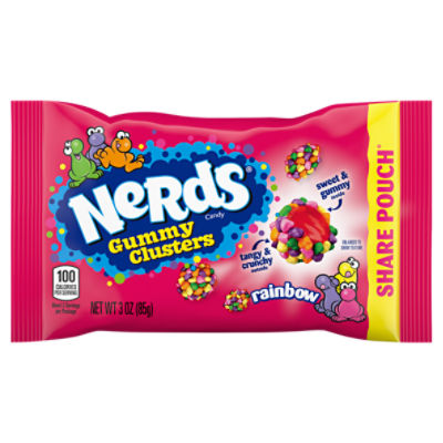 Nerds Gummy Clusters Rainbow Candy Share Pouch, 3 oz