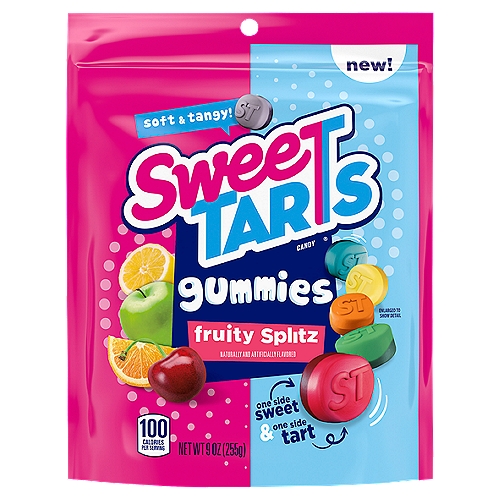 SweeTarts Fruity Splitz Gummies Candy, 9 oz