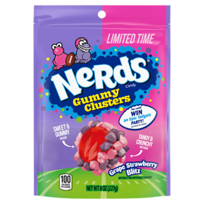Nerds Gummy Clusters Grape Strawberry Blitz Candy, 8 oz