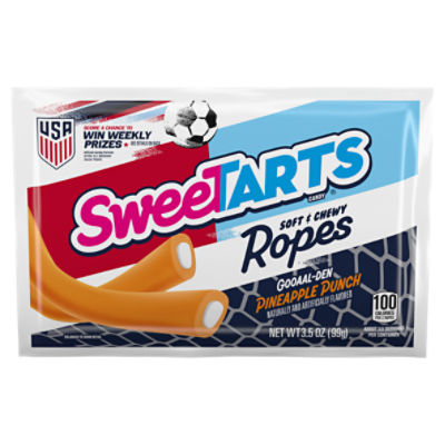 SweeTarts Ropes Gooaal-Den Pineapple Punch Candy, 3.5 oz