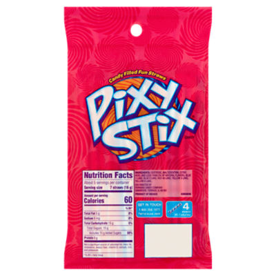 Pixy Stix Candy Filled Fun Straws, 3.2 oz