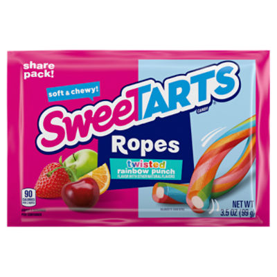 SweeTarts Ropes Twisted Rainbow Punch Candy Share Pack, 3.5 oz, 3.5 Ounce