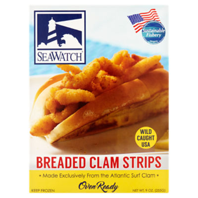 Sea Watch Oven Ready Breaded Clam Strips, 9 oz, 9 Ounce